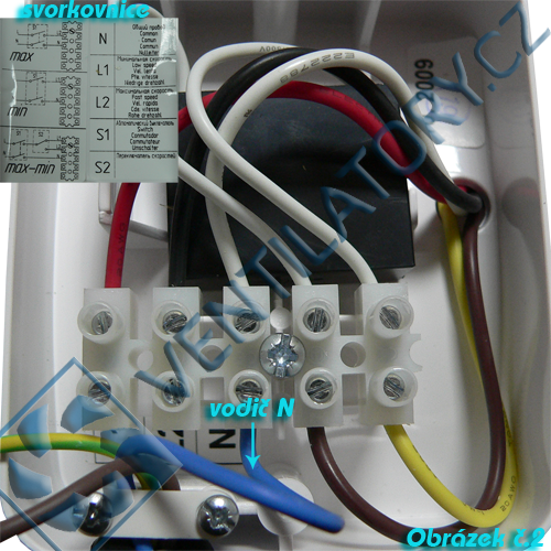 Správné zapojení pvc potrubního ventilátoru 2
