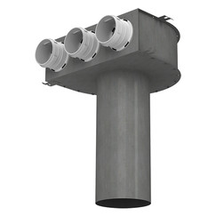 Kovový konektor do stropu pro potrubí Dalap Flexitech Ø 63 mm, 3 příruby