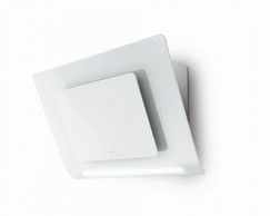 Moderní nástěnný odsavač par Infinity nerez s bílým sklem, 80 cm