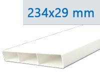 PVC vzduchovody ploché 234 x 29 mm = Ø 100 mm
