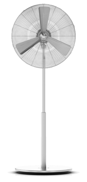 Stojanový ventilátor stříbrný