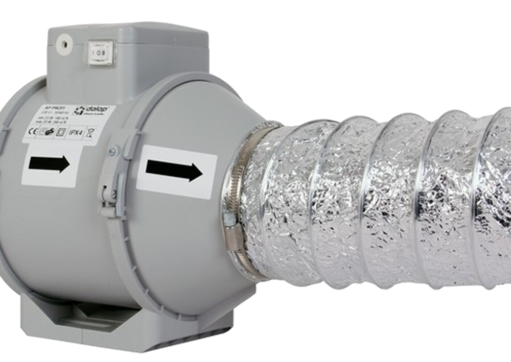 Ventilátor s ohebným perforovaným potrubím Dalap ARP