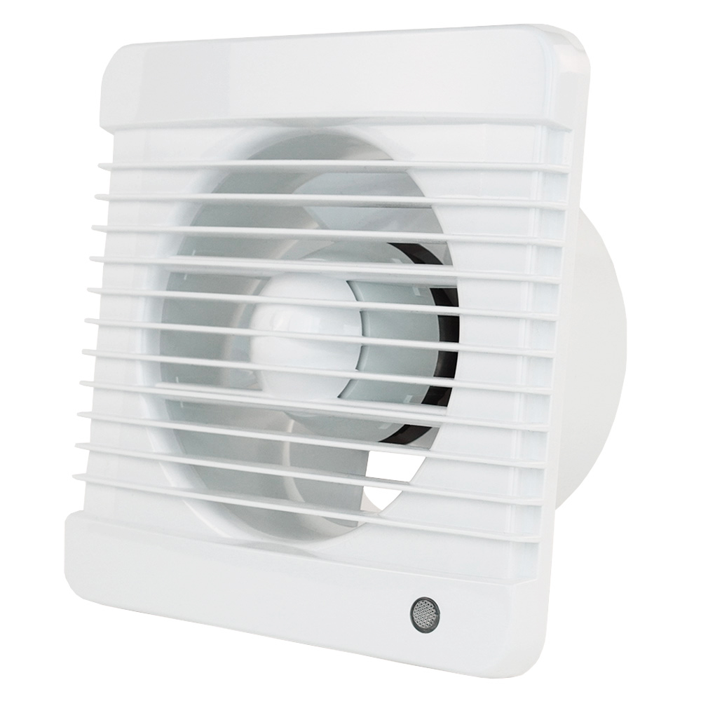 Ventilátor do koupelny s časovačem a čidlem vlhkosti Ø 100 mm, vyšší tlak vzduchu