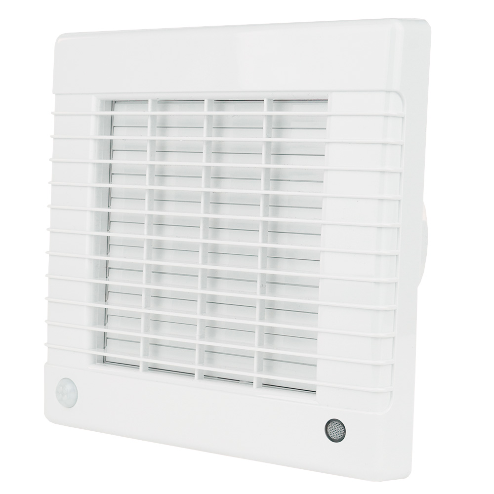 Ventilátor do koupelny s automatickou žaluzií bez přídavných funkcí Ø 150 mm, výkonnější motor