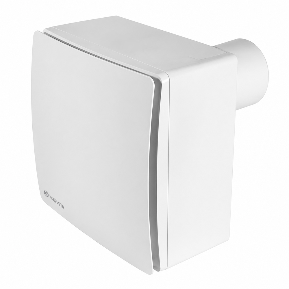 Ventilátor do koupelny se zpětnou klapkou, časovým spínačem a vyšším tlakem Ø 80 mm, horizontální
