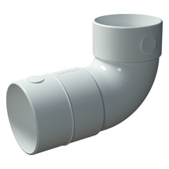 PVC koleno kulaté 90° pro odbočení potrubí Dalap Flexitech Ø 75 mm