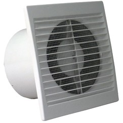 Ventilátor se síťkou proti hmyzu, časovým spínačem a čidlem vlhkosti Ø 150 mm, úsporný a tichý