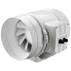 Ventilátor potrubní axiální s termostatem, regulátorem otáček a vyšším výkonem Ø 125 mm