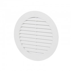 PVC větrací mřížka kruhová s přírubou a plastovou síťkou Ø 100 mm, bílá