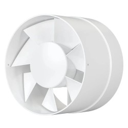 Malý potrubní ventilátor Dalap 125 DAN na 12 V do vlhkého prostředí, zúžený, Ø 125 mm