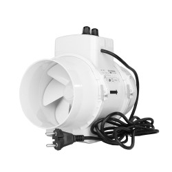 Ventilátor potrubní axiální s termostatem a regulátorem otáček Ø 100 mm