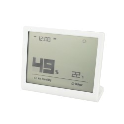 Digitální LCD vlhkoměr s teploměrem a hodinami Dalap THM, bílý