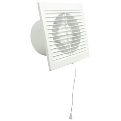 Ventilátor do koupelny na 12V se síťkou proti hmyzu, časovým a tahovým spínačem Ø 100 mm