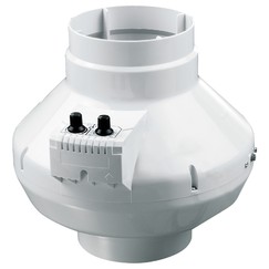 Ventilátor do potrubí radiální s teplotním čidlem a regulátorem otáček Ø 125 mm