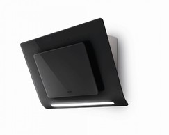 Moderní nástěnný odsavač par Infinity nerez s černým sklem, 80 cm